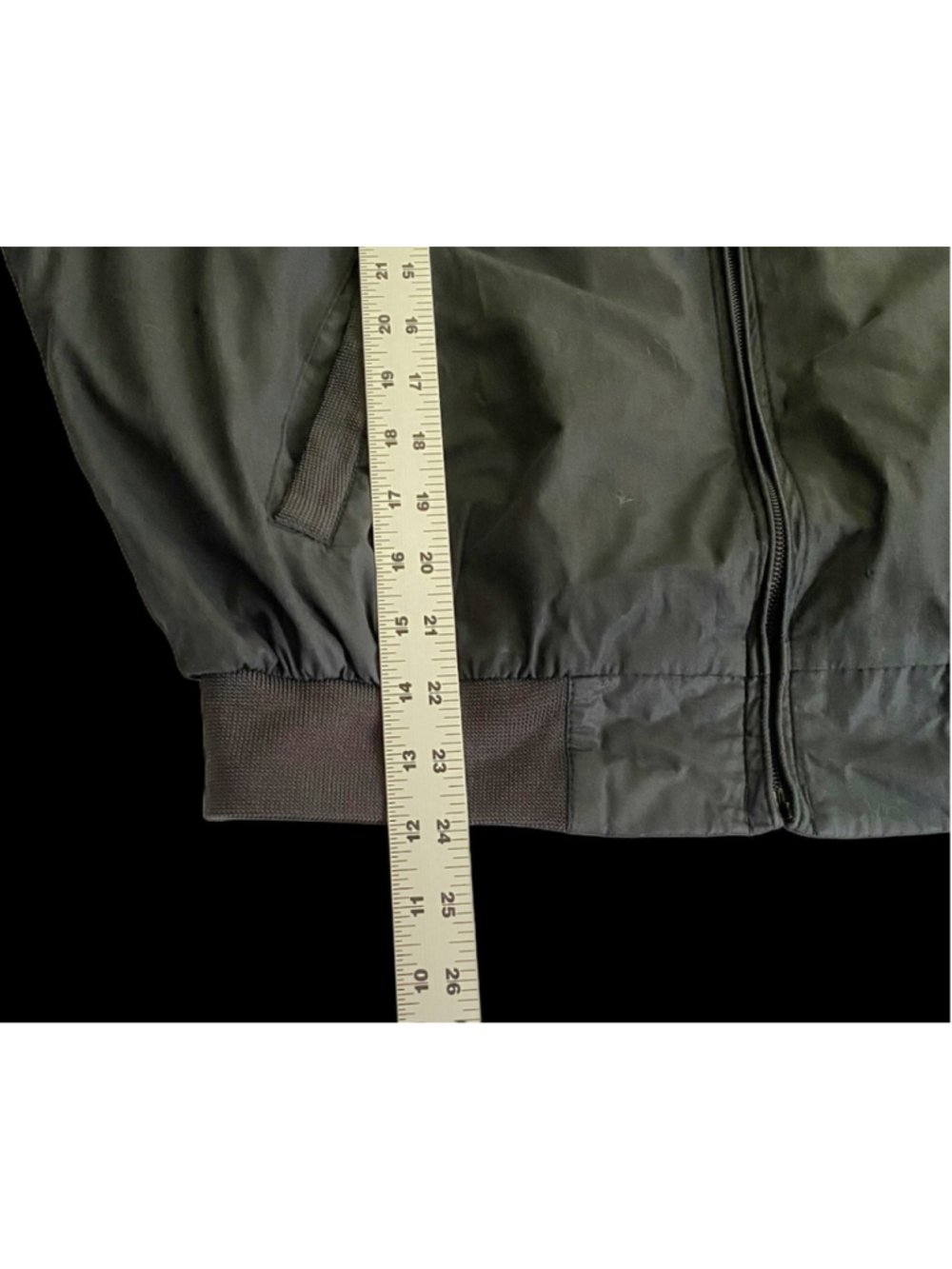 Members Only Black Racer Bomber Jacket Men's Size 42 Cotton Blend Full Zip - Picture 5 of 7